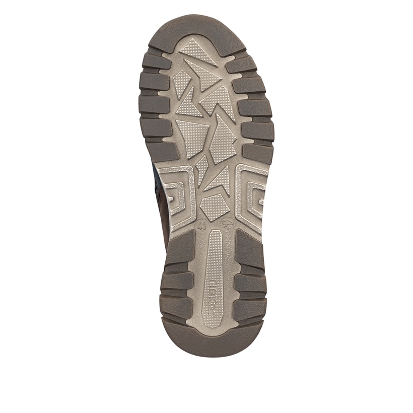 Schwarz-dunkelbraune Rieker Herren Sneaker High B9303-25 aus Rauleder. Schuh Laufsohle.