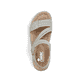 Grüne vegane Rieker Damen Trekkingsandalen 64870-52 mit einem Klettverschluss. Schuh von oben.
