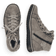 Graue Rieker Damen Schnürstiefel Z4230-40 mit wasserabweisender TEX-Membran. Schuh von oben, liegend.