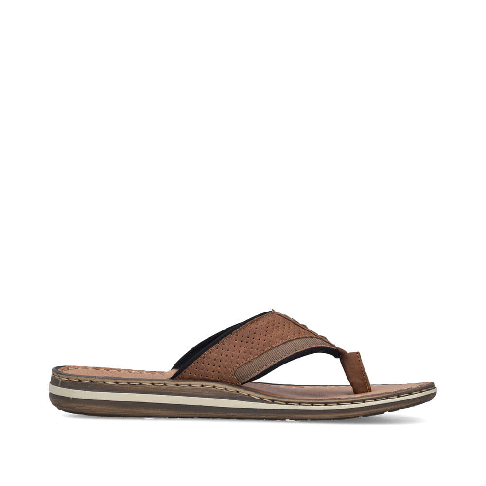 Braune Rieker Herren Zehentrenner 21084-23 mit der Komfortweite G. Schuh Innenseite.