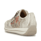Mehrfarbige Rieker Damen Sneaker Low N1112-91 mit einem Reißverschluss. Schuh von hinten.