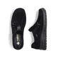 Schwarze Rieker Damen Slipper L7171-00 aus Rauleder. Schuh von oben, liegend.