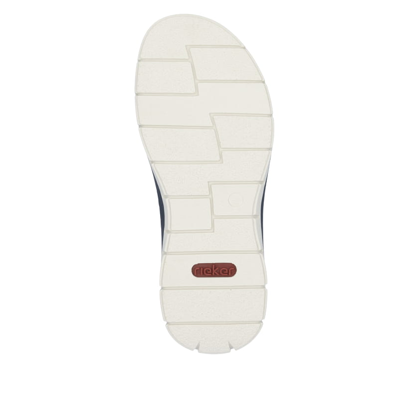 Blaue Rieker Herren Pantoletten 25199-14 mit der Komfortweite G 1/2. Schuh Laufsohle.