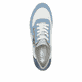 Baskets basses Rieker bleues pour femme N1112-10 avec fermeture éclair. Chaussure vue de dessus.