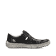 Graue Rieker Herren Slipper 04050-40 mit Klettverschluss sowie Extraweite H. Schuh Innenseite.