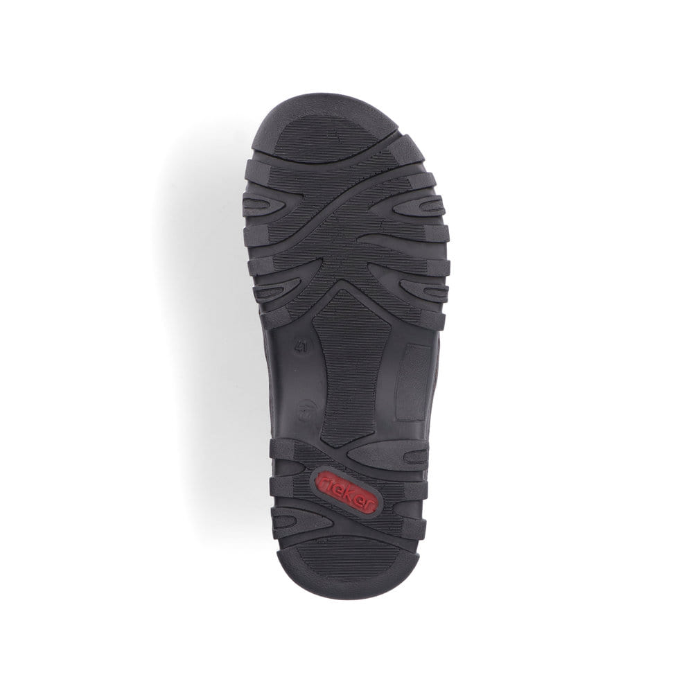Schwarze Rieker Herren Trekkingsandalen 25053-00 mit einem Klettverschluss. Schuh Laufsohle.