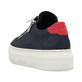 Blaue Rieker Damen Sneaker Low M1911-14 mit einem Reißverschluss. Schuh von hinten.
