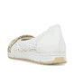 Ballerines Rieker blanches pour femme L3062-80 avec éléments décoratifs. Chaussure vue de l'arrière.