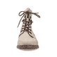 
Hellbeige Rieker Damen Stiefeletten Y0820-64 mit Schnürung und Reißverschluss. Schuh von vorne.