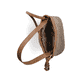 Rieker Handtasche H1654-60 in Beige mit Lamellen-Optik, Reißverschluss und Handyfach. Geöffnet.