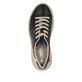 Schwarze Rieker Damen Sneaker Low N5402-00 mit einer Schnürung. Schuh von oben.