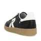Schwarze Rieker Herren Sneaker Low U2200-00 mit einer Schnürung. Schuh von hinten.