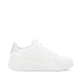 Weiße Rieker Damen Sneaker Low W2605-80 mit einem Reißverschluss. Schuh Innenseite.