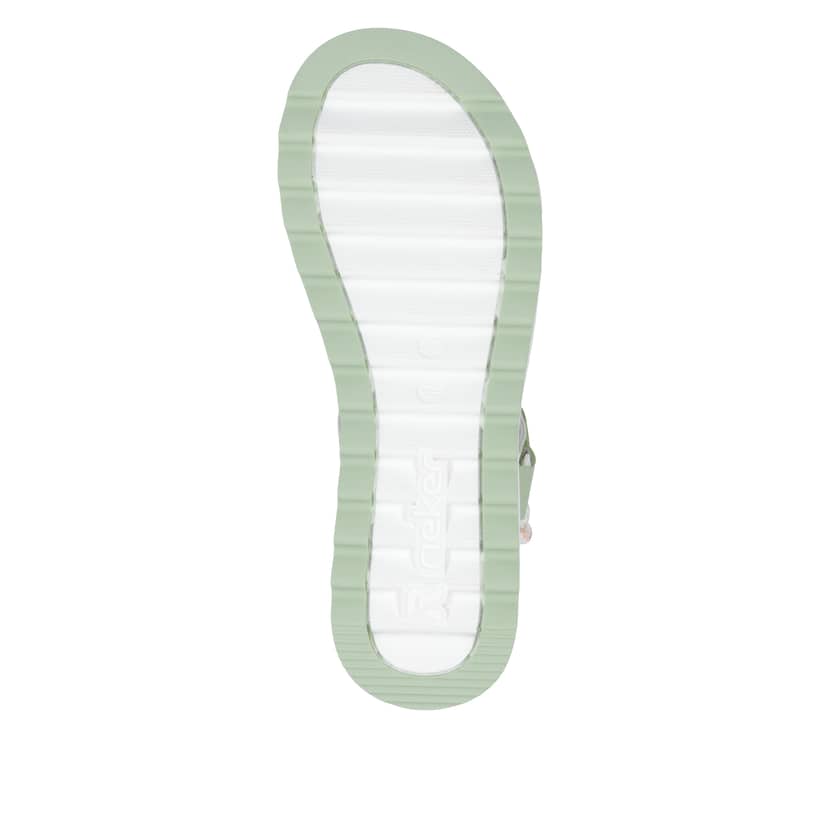 Mehrfarbige Rieker Damen Riemchensandalen W3052-91 mit einem Klettverschluss. Schuh Laufsohle.