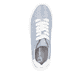 Blaue vegane Rieker Damen Sneaker Low W2302-14 mit einer Schnürung. Schuh von oben.