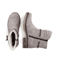 Hellgraue Rieker Damen Kurzstiefel Y7463-40 mit modischer Kordel. Schuh von oben, liegend.