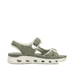 Grüne Rieker Damen Trekkingsandalen 64066-52 mit einem Klettverschluss. Schuh Innenseite.