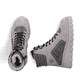 Graue Rieker Damen Schnürstiefel Z8904-40 mit einem Reißverschluss. Schuh von oben, liegend.