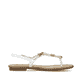Kristallweiße Rieker Damen Riemchensandalen 64271-80 mit einer Schnalle. Schuh Innenseite.