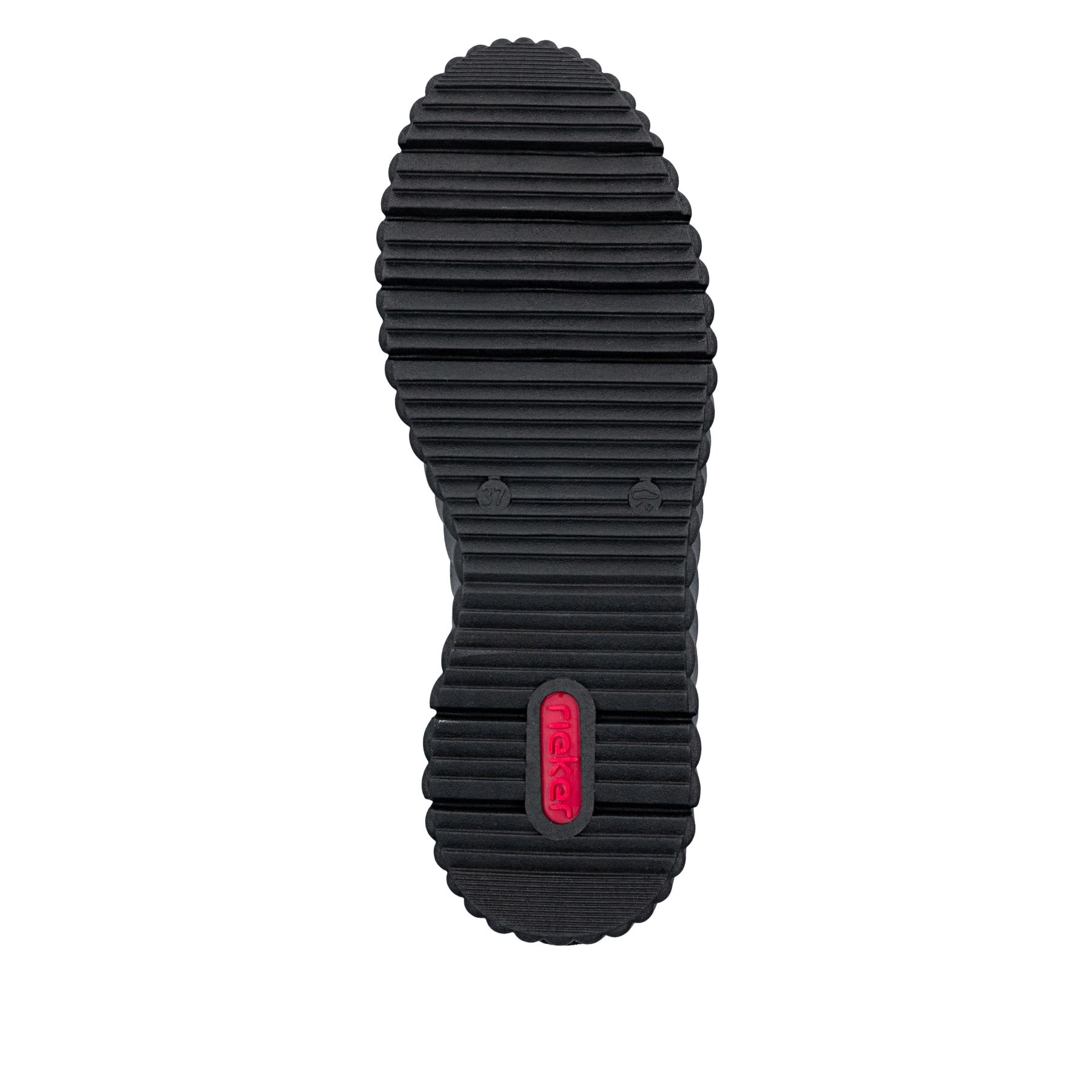 Dunkelbraune Rieker Damen Sneaker Low N2555-25 mit einem Reißverschluss. Schuh Laufsohle.