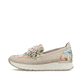 Rosane Rieker Damen Loafer N7460-31 mit dekorativer Blume sowie einem Gummizug. Schuh Außenseite.