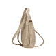 Sac à main Rieker H1519-65 beige avec aspect raphia, fermeture éclair et bandoulière réglable. Ouvert.