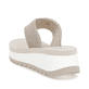 Beige vegane Rieker Damen Zehentrenner W3054-60 mit griffiger und leichter Sohle. Schuh von hinten.