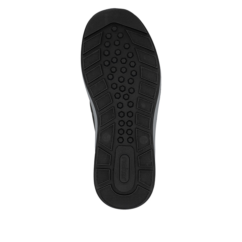 Mocassins Rieker gris pour homme 11550-45 avec bande élastique. Semelle extérieure de la chaussure.