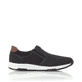 Schwarze Rieker Herren Slipper B3450-00 mit einem Gummizug sowie Extraweite H. Schuh Innenseite.