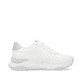 Weiße Rieker Damen Sneaker Low W2502-80 mit Schnürung sowie super leichter Sohle. Schuh Innenseite.
