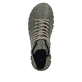 Dunkelgrüne Rieker Damen Schnürstiefel 57501-54 mit modernen Ziernähten. Schuh von oben.