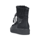 Schwarze Rieker Damen Kurzstiefel Y0051-00 aus Rauleder. Schuh von hinten.