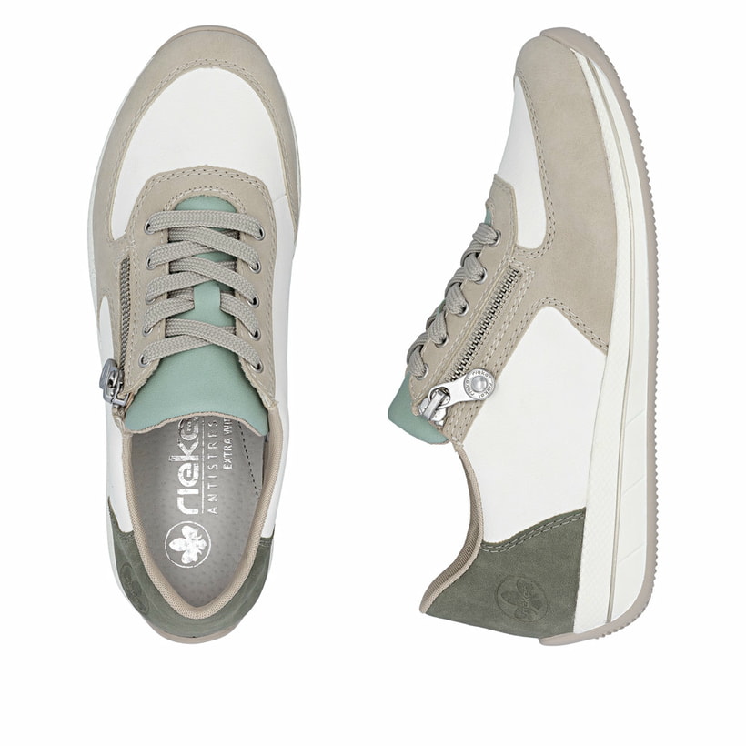 Baskets basses Rieker multicolores femme N1112-92 avec fermeture éclair. Chaussure vue de dessus, couchée.