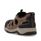 Braune Rieker Herren Slipper 08078-24 mit easy Hineinschlüpf-Möglichkeit. Schuh von hinten.
