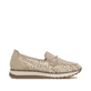 Mocassins Rieker beiges pour femme 49042-62 en cuir velours. Côté intérieur de la chaussure.