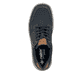 Stahlblaue Rieker Herren Schnürschuhe 04003-14 mit braunen Details. Schuh von oben.