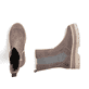 Braun-beige Rieker Damen Chelsea Boots Y6280-25 mit einem Reißverschluss. Schuh von oben, liegend.