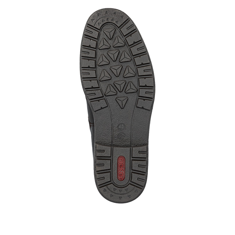 Kaffeebraune Rieker Herren Schnürstiefel 33121-25 mit Schnürung und Reißverschluss. Schuh Laufsohle