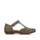 Grüne Rieker Damen Riemchensandalen M1688-54 mit einem Klettverschluss. Schuh Innenseite.