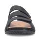 Schwarzgraue Rieker Herren Pantoletten 25569-00 mit einem Klettverschluss. Schuh von vorne.