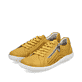Gelbe Rieker Damen Schnürschuhe 52824-68, Barfußschuhe mit runden Ziernähten. Schuhpaar seitlich schräg.