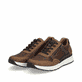 Braune Rieker Herren Sneaker Low B0701-24 mit einem Reißverschluss. Schuhpaar seitlich schräg.