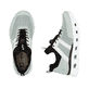 Grüne vegane Rieker Damen Sneaker Low M6061-52 mit einem Gummizug. Schuh von oben, liegend.