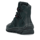 Grüne Rieker Damen Kurzstiefel 55052-54 mit geraffter Optik sowie Reißverschluss. Schuh von hinten.