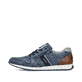 Blaue Rieker Herren Schnürschuhe 11926-14 mit Reißverschluss sowie Löcheroptik. Schuh Außenseite.