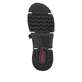 Mocassins Rieker noirs pour femme 45973-00 avec bande élastique. Semelle extérieure de la chaussure.