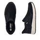 Blaue Rieker Herren Slipper 11551-14 aus Rauleder. Schuh von oben, liegend.