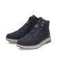Dunkelblau-schwarze Rieker Herren Sneaker High B5546-14 aus Rauleder. Schuhpaar seitlich schräg.