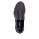
Schwarze Rieker Damen Slipper N3277-25 mit Reißverschluss sowie einer leichten Sohle. Schuh seitlich schräg