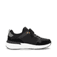 Schwarze Rieker Herren Slipper U1403-00 mit einem Gummizug sowie flexibler Sohle. Schuh Innenseite.